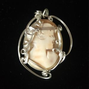 Hand Wrapped Pink Shell Cameo